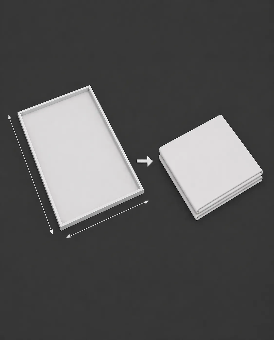 Step 01 — room measured and PVC membrane factory-welded to exact spec